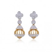 Designer Earrings with Certified Diamonds in 18k Yellow Gold - ER1084P